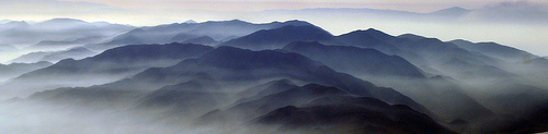 San Gabriel Mountains in haze