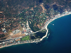 Looking down on Malibu