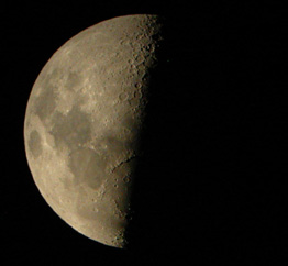 Half moon over Santa Barbara