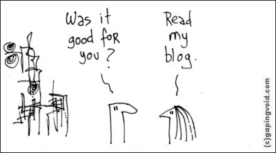 Read my blog, by Hugh MacLeod