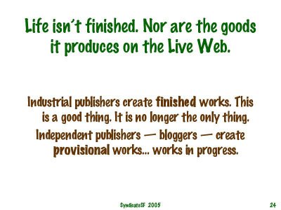 Life Isn't Finished slide from Syndicate